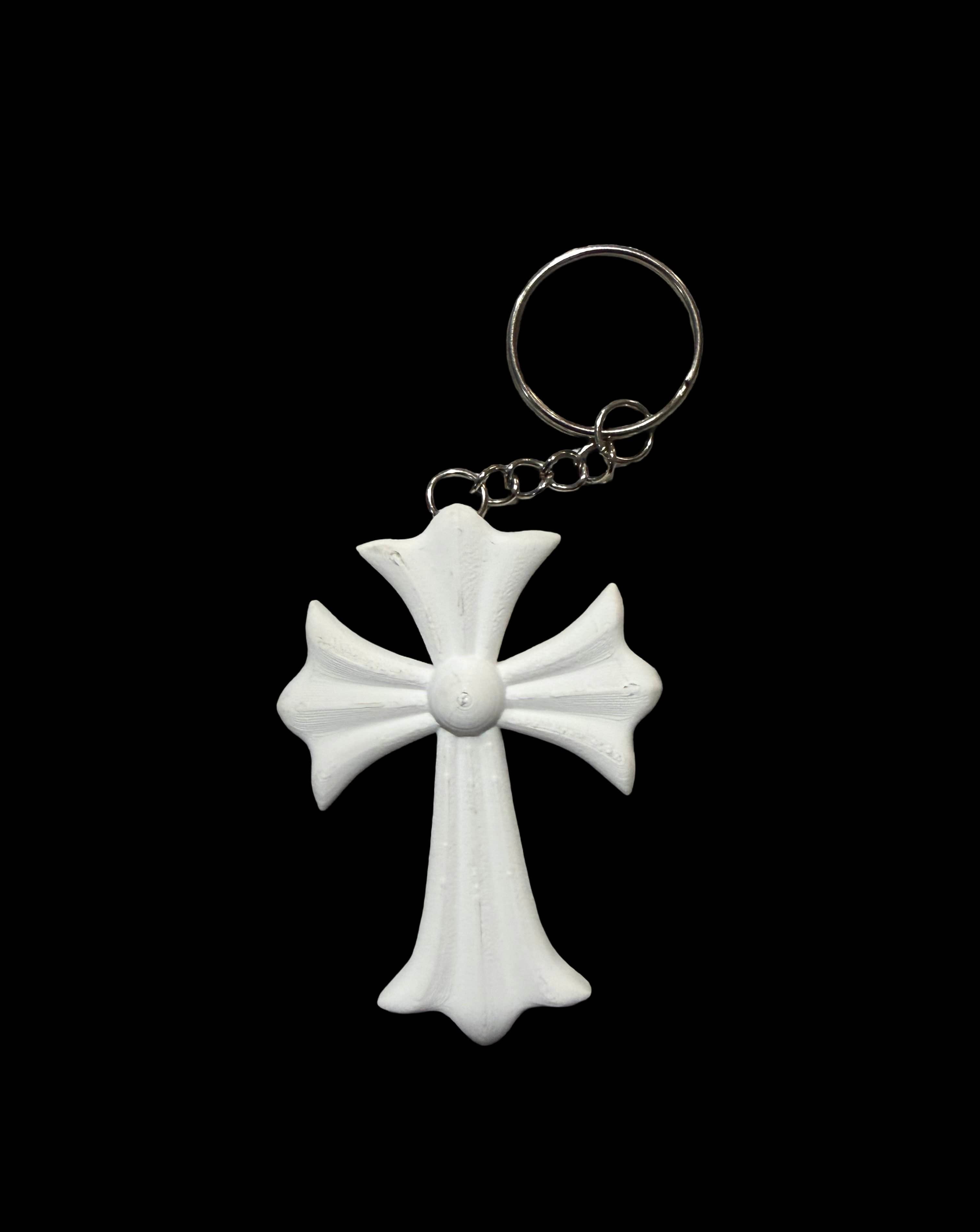Cross Keychain (White)